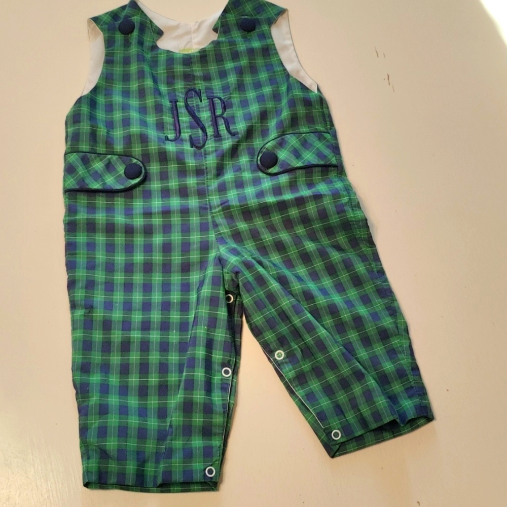 Kelly Green and Navy monogram outfit
